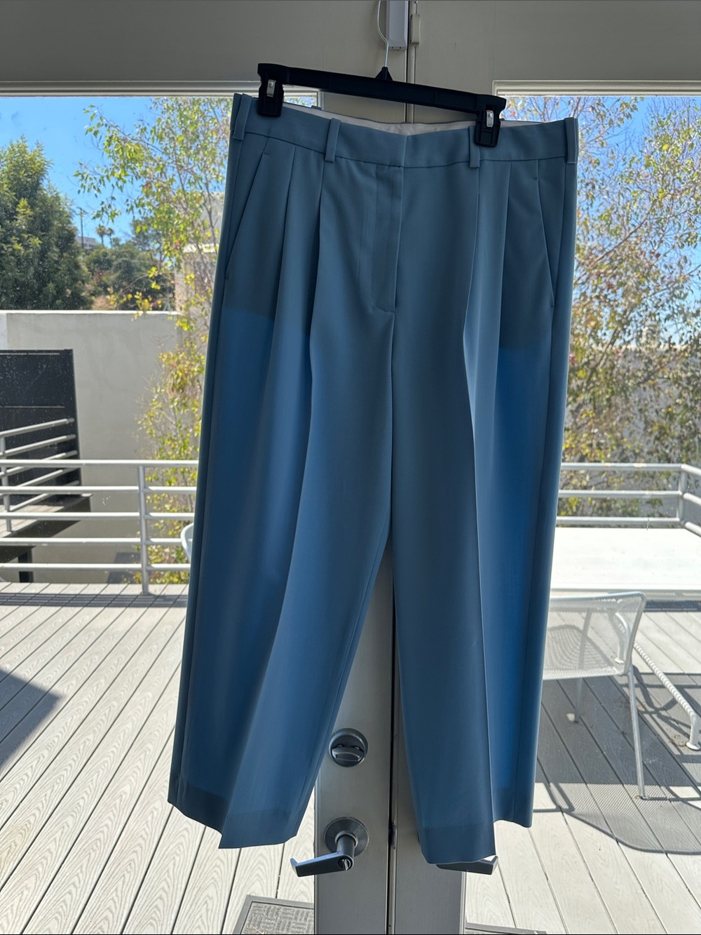 Stella McCartney Blue Pleated Wide-Leg Trousers